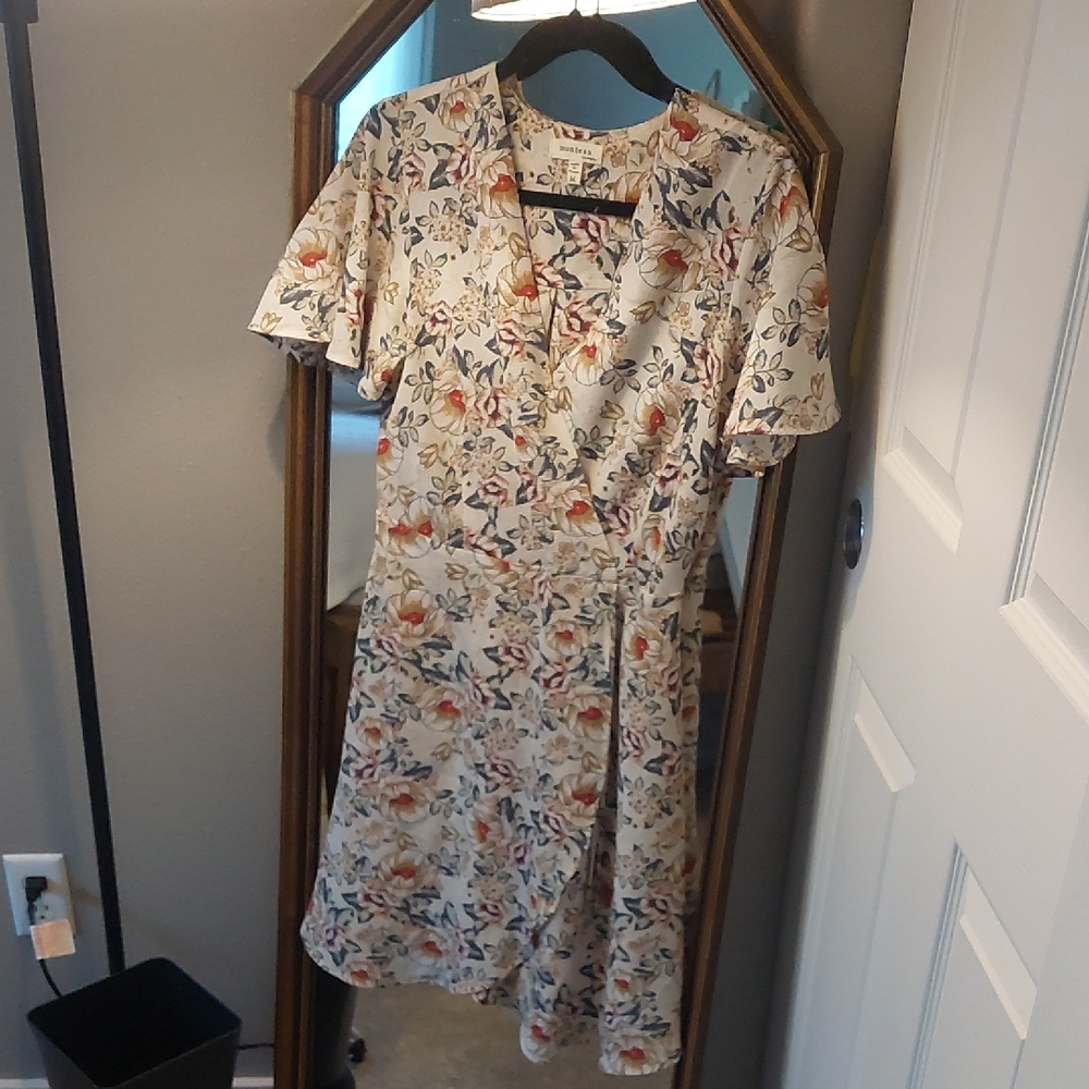 Monteau Pink and Orange Flutter Sleeve Sundress